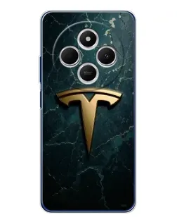 Чехол для TECNO Spark 30C с картинкой «Мраморная Tesla Gold»