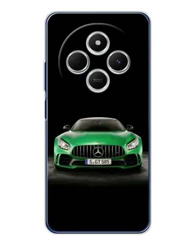 Чехол для TECNO Spark 30C с картинкой «Mercedes — неоновый лого»
