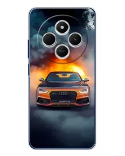 Чехол для TECNO Spark 30C с картинкой «Audi в огненном дыму»