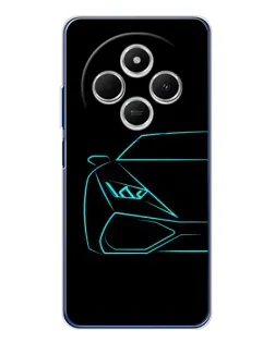 Чехол для TECNO Spark 30C с картинкой «Голубой силуэт Lamborghini»