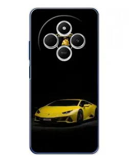Чехол для TECNO Spark 30C с картинкой «Lamborghini желтый акцент»