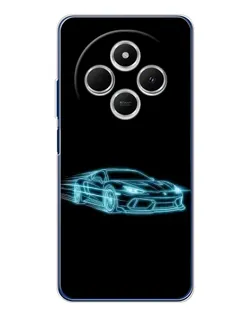Чехол для TECNO Spark 30C с картинкой «Неоновый контур Lamborghini»