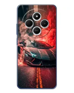 Чехол для TECNO Spark 30C с картинкой «Lamborghini красный дым»