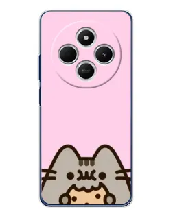 Чехол для TECNO Spark 30C с картинкой «Pusheen и печенье»