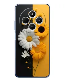 Чехол для TECNO Spark 30C с картинкой «Подсолнух и ромашка»