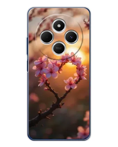 Чехол для TECNO Spark 30C с картинкой «Розовый цвет сердце на фоне заката» Чехол для TECNO Spark 30C с картинкой «Розовый цвет сердце на фоне заката»