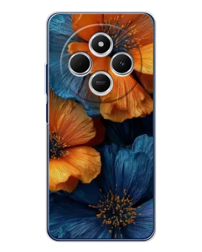 Чехол для TECNO Spark 30C с картинкой «Яркая сине-оранжевая флора» Чехол для TECNO Spark 30C с картинкой «Яркая сине-оранжевая флора»