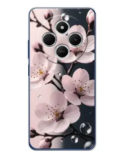 Чехол для TECNO Spark 30C с картинкой «Нежная сакура и капли»