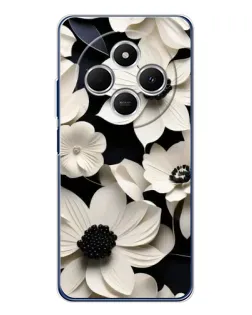 Чехол для TECNO Spark 30C с картинкой «Объемные белые цветы»