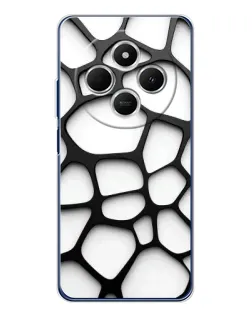 Чехол для TECNO Spark 30C с картинкой «Белая объемная сетка»