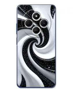 Чехол для TECNO Spark 30C с картинкой «Черно-белая спираль»