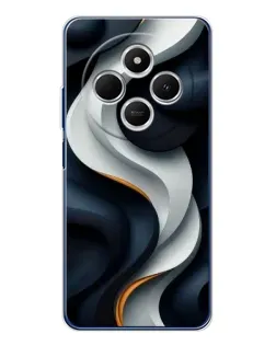 Чехол для TECNO Spark 30C с картинкой «Объемные черно-белые ленты»