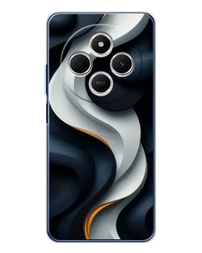 Чехол для TECNO Spark 30C с картинкой «Объемные черно-белые ленты» Чехол для TECNO Spark 30C с картинкой «Объемные черно-белые ленты»