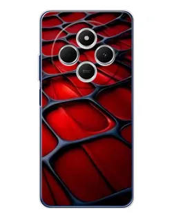 Чехол для TECNO Spark 30C с картинкой «Красная глянцевая сетка»