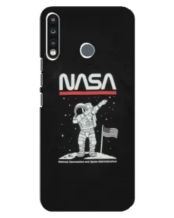 Чохол для TECNO Spark 4 з картинкою «NASA — крокуємо по Місяцю»