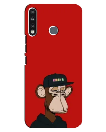 Чохол для TECNO Spark 4 з картинкою «Bored Ape — червоний фон»