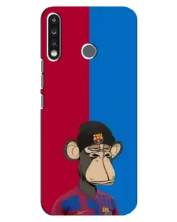 Чохол для TECNO Spark 4 з картинкою «Bored Ape — фанат Барси»