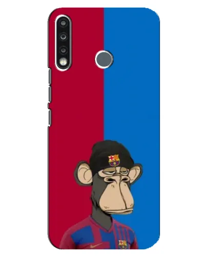 Чохол для TECNO Spark 4 з картинкою «Bored Ape — фанат Барси»