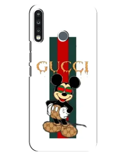 Чохол для TECNO Spark 4 з картинкою «Міккі Маус Gucci — смуги»