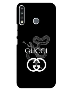 Чохол для TECNO Spark 4 з картинкою «Gucci — срібна змія»