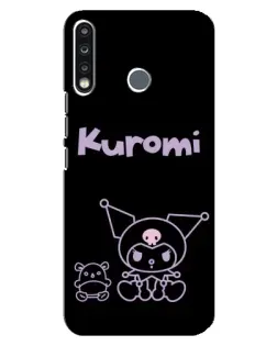 Чохол для TECNO Spark 4 з картинкою «Kuromi — чорний мінімалізм»
