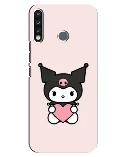 Чехол для TECNO Spark 4 с картинкой «Kuromi и сердце»