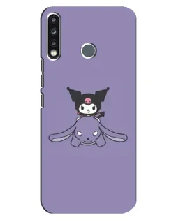 Чехол для TECNO Spark 4 с картинкой «Kuromi на лиловом фоне»