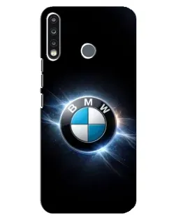 Чохол для TECNO Spark 4 з картинкою «BMW — неонове сяйво»