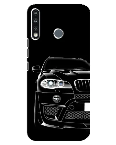 Чохол для TECNO Spark 4 з картинкою «Темний силует BMW»