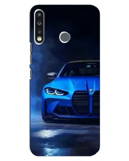 Чохол для TECNO Spark 4 з картинкою «Блакитна BMW M4»