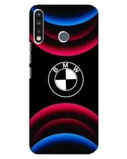 Чохол для TECNO Spark 4 з картинкою «Логотип BMW та неонові дуги»