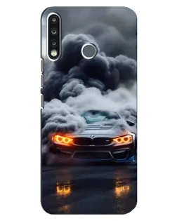 Чохол для TECNO Spark 4 з картинкою «BMW у диму»