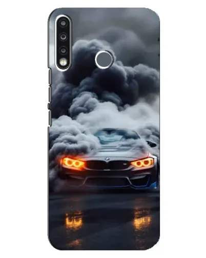 Чохол для TECNO Spark 4 з картинкою «BMW у диму»