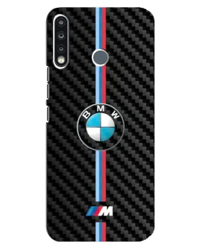 Чохол для TECNO Spark 4 з картинкою «Емблема BMW та карбон»