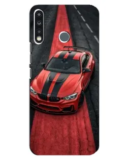 Чохол для TECNO Spark 4 з картинкою «BMW на червоній доріжці»