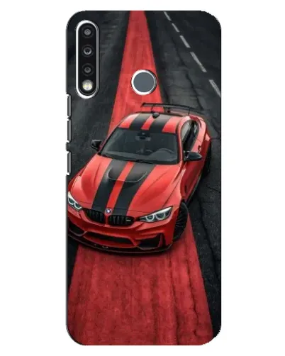 Чохол для TECNO Spark 4 з картинкою «BMW на червоній доріжці»