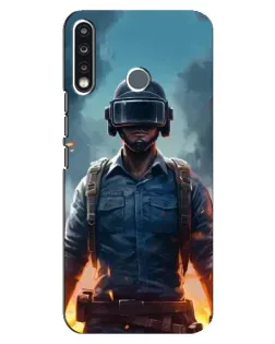 Чехол для TECNO Spark 4 с картинкой «PUBG — реалистичный герой»