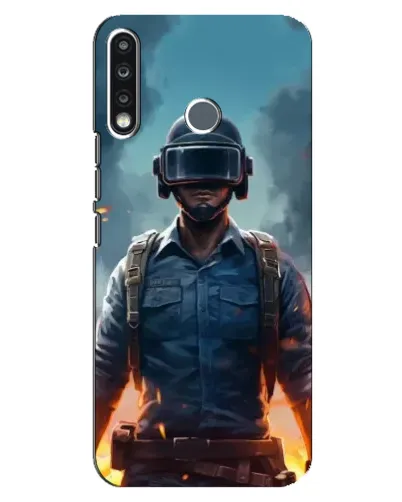 Чехол для TECNO Spark 4 с картинкой «PUBG — реалистичный герой»