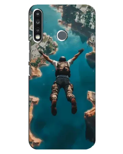 Чехол для TECNO Spark 4 с картинкой «PUBG — свободное падение»