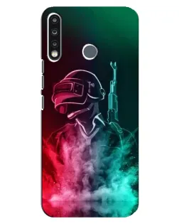 Чехол для TECNO Spark 4 с картинкой «PUBG — огненный воин»