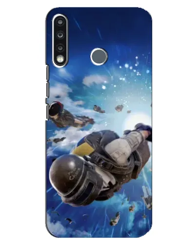 Чехол для TECNO Spark 4 с картинкой «Десант PUBG — прыжок»
