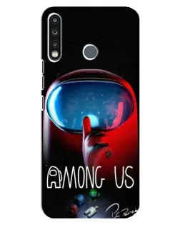 Чехол для TECNO Spark 4 с картинкой «Красный импостер — макро» Чехол для TECNO Spark 4 с картинкой «Красный импостер — макро»