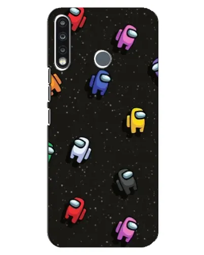 Чехол для TECNO Spark 4 с картинкой «Космический паттерн Among Us»