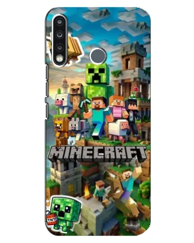 Чехол для TECNO Spark 4 с картинкой «Замок Minecraft»