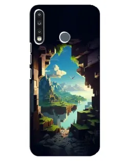Чехол для TECNO Spark 4 с картинкой «Вид из пещеры»