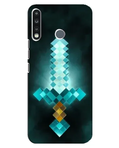 Чехол для TECNO Spark 4 с картинкой «Алмазный меч неон»