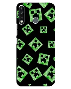 Чехол для TECNO Spark 4 с картинкой «Паттерн с криперами»