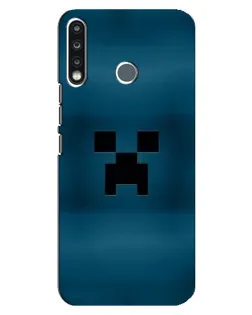 Чехол для TECNO Spark 4 с картинкой «Крипер текстура»