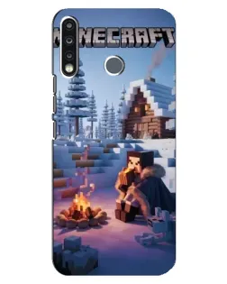 Чехол для TECNO Spark 4 с картинкой «Зимний Minecraft»