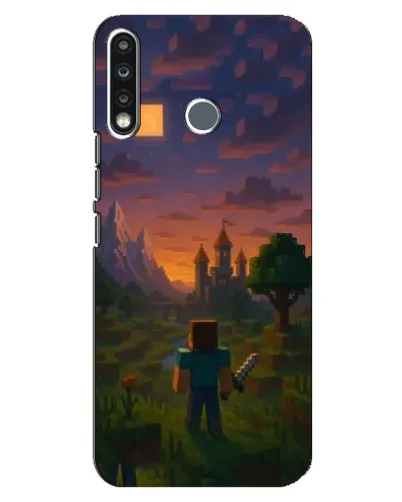 Чехол для TECNO Spark 4 с картинкой «Стив у башни»